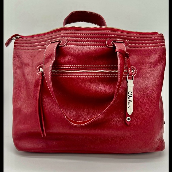 Cole Haan Crimson Red Leather Tote - Picture 9 of 9